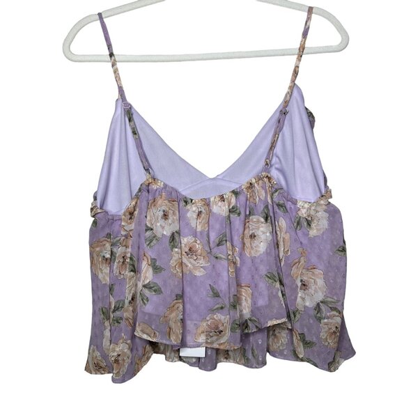Sage The Label Viola Floral Cami Top Size Large Purple Spring New - Picture 3 of 6
